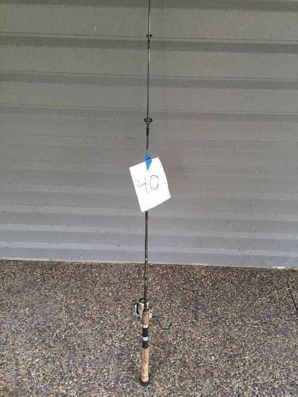 lot 40 image: FISHING ROD AND OPEN FACE REEL