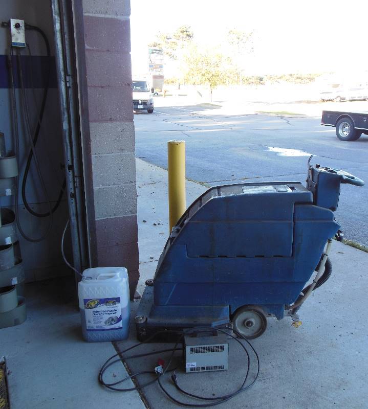 lot 6 image: Blue Star Floor Scrubber and Filling Station with Jug and Lines