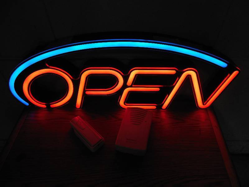 lot 59 image: Open Sign and Wireless Door Chime  Doorbell
