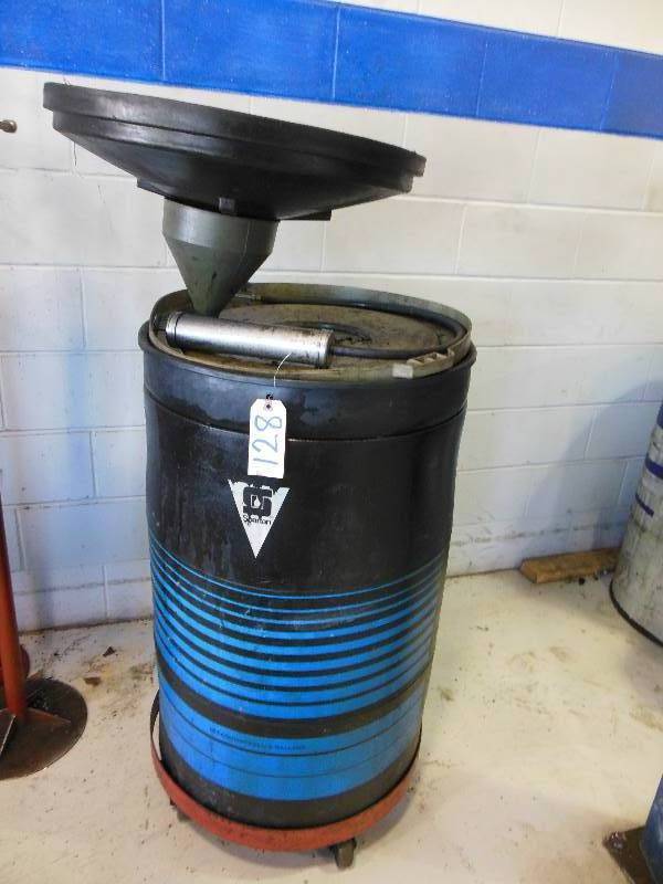 lot 128 image: Drain Catch Pan and Suction Drum with Dolly