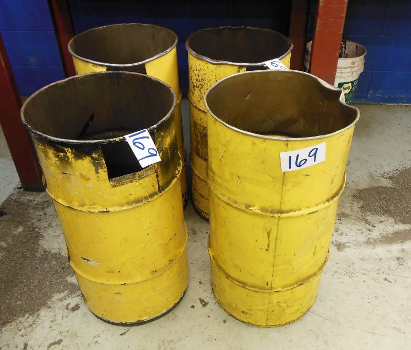 lot 169 image: Four Steel Shop Trash Cans