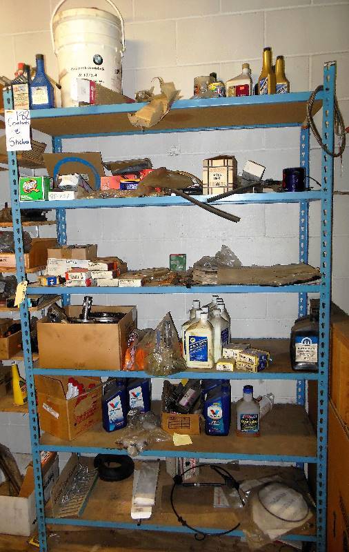 lot 182 image: Hydraulic and Transmission Oils, Flush, Misc. AND Shelving