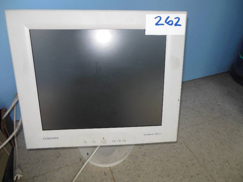 lot 262 image: Samsung Computer Monitor, Filing Bins, Trash Cans
