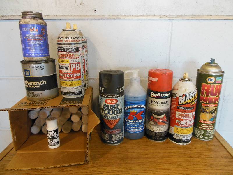 lot 86 image: Misc. Automotive Fluids, Cleaners, and 21 Bottles of Stop Squeal