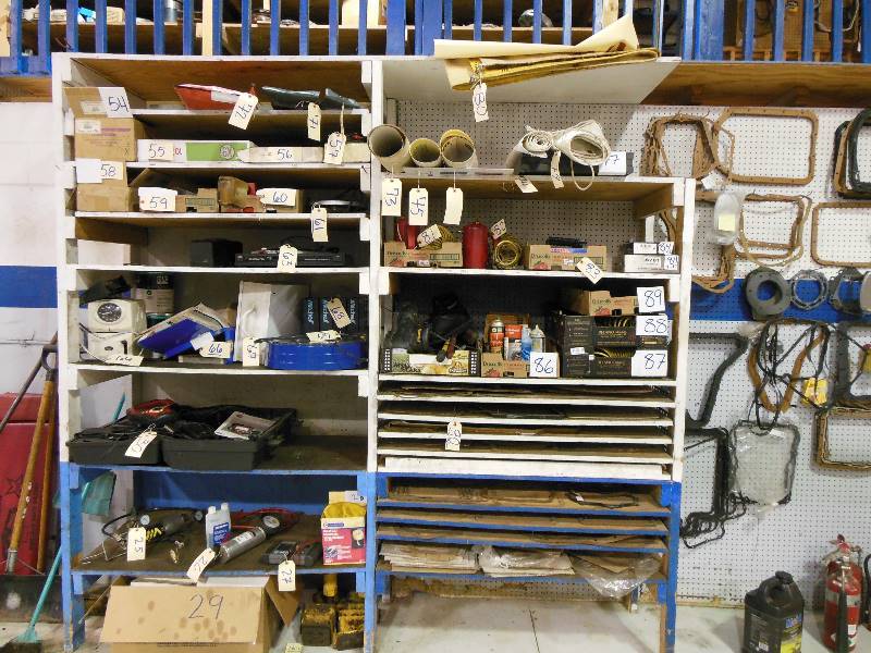 lot 91 image: Shelving Unit and Pegboard  - NO CONTENTS