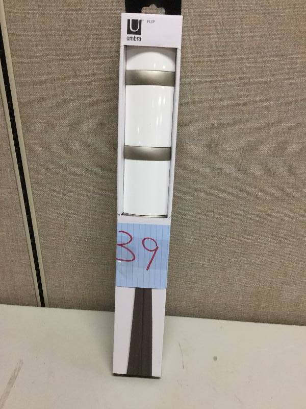 lot 39 image: Umbra Flip 5-Hook Wall Hanger Open Box Never used- Stock photo is used to show how the item looks