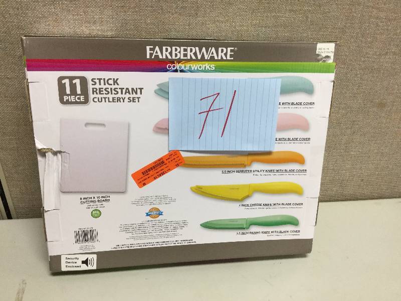 lot 71 image: Farberware Colour Works Stick Resistant Cutlery set New