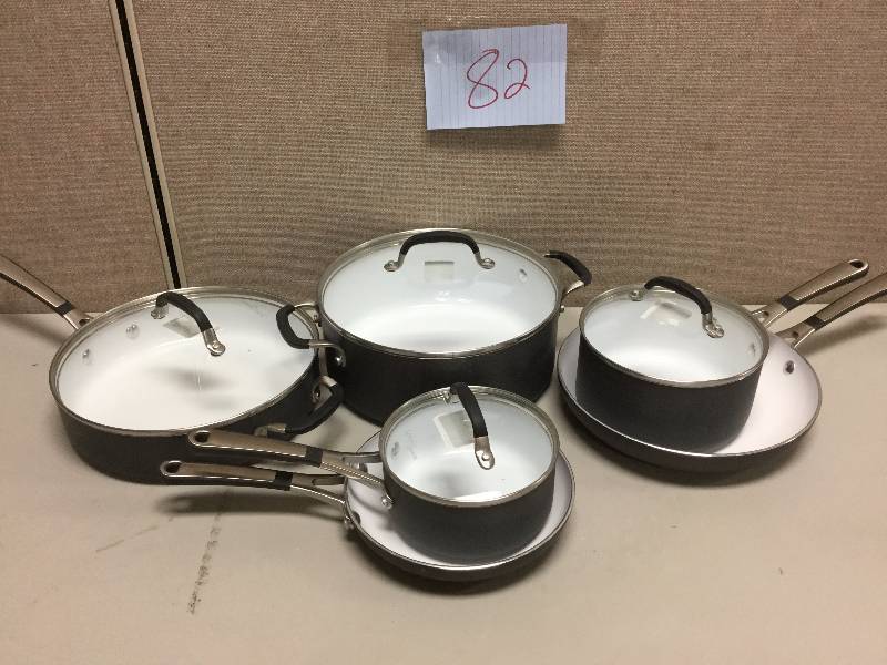 lot 82 image: Calphalon Simply Ceramic Cookware Set- Not in their Original box- smalllight  scratches