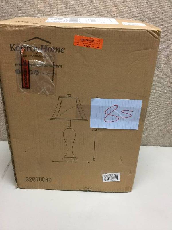 lot 85 image: Kenroy Home 32070CRD Crimson Red Onoko Single Light Table Lamp New - Stock and actual photo used