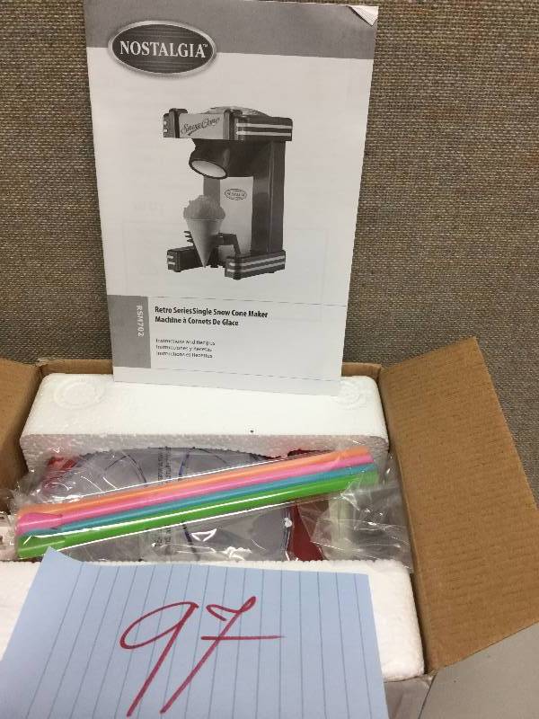 lot 97 image: Nostalgia Electrics Snow Cone Maker (Red) New