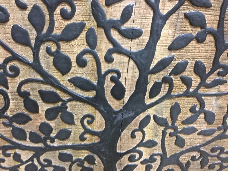 lot 103 image: Arbor Wall Art 36x2.25x36 Flint Charcoal slight damage see pictures