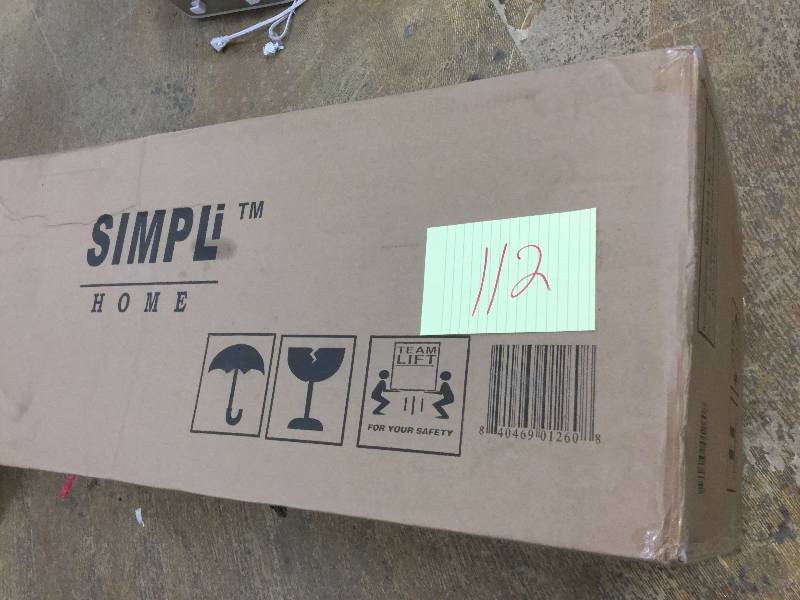 lot 112 image: Simpli Home Dining Chairs Cosmopolitan Linen Type Fabric Parson Chair in Natural New- Stock and actual pictures used