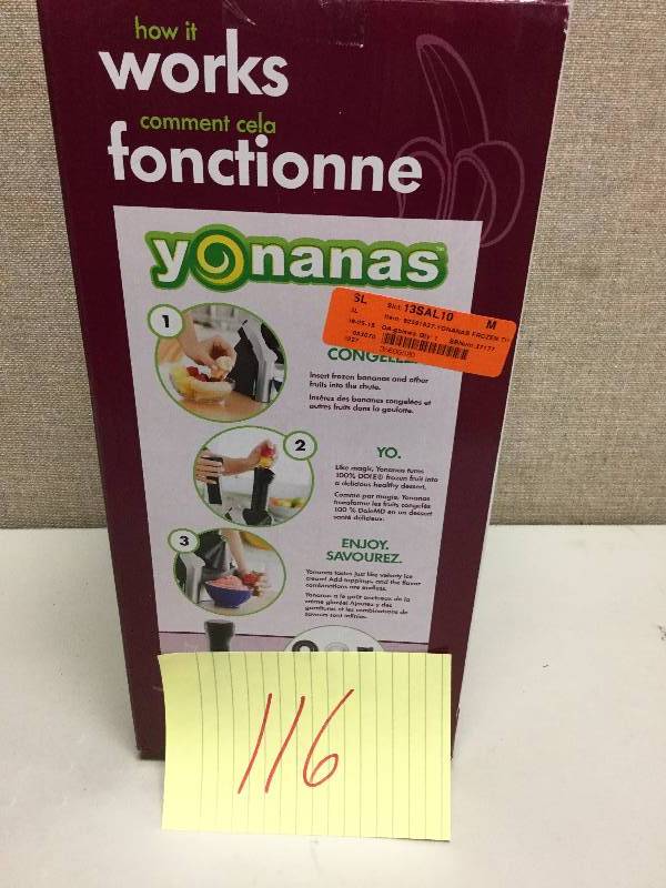 lot 116 image: Yonanas Frozen healthy dessert maker open box item looks in new condition