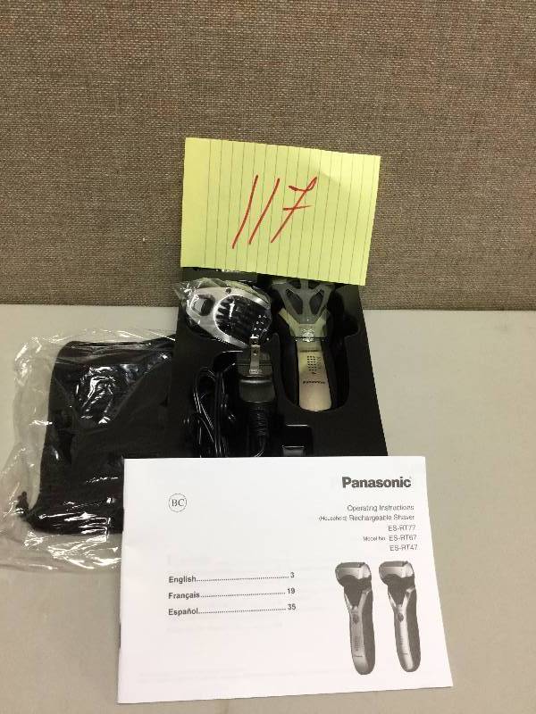 lot 117 image: Panasonic Rechargeable Shaver- Overstock item-  Open Box never used