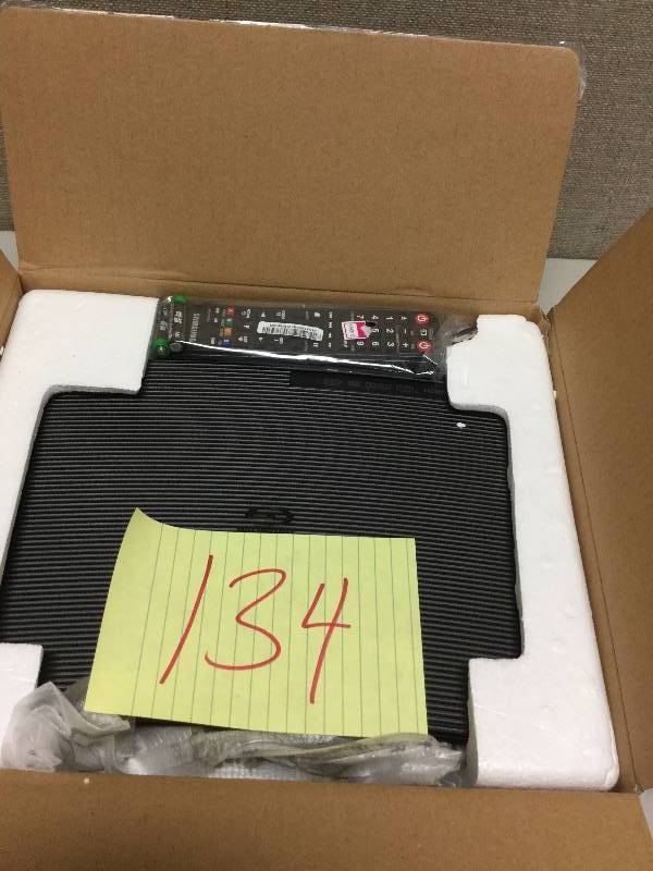 lot 134 image: Samsung Blue RayDVD Player with access to Netflix, You Tube VUDU and more- open box not used