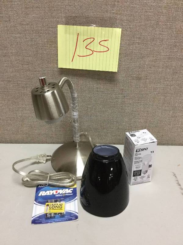 lot 135 image: Catalina Brushed Steel Gooseneck Desk Lamp