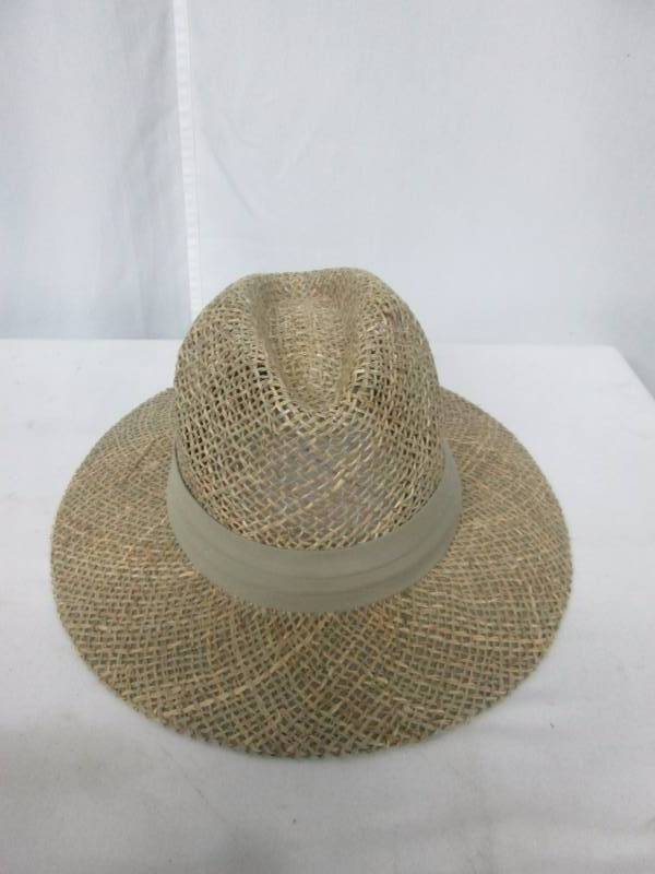 lot 47 image: Mens Rush Straw Wide Brim Fedora