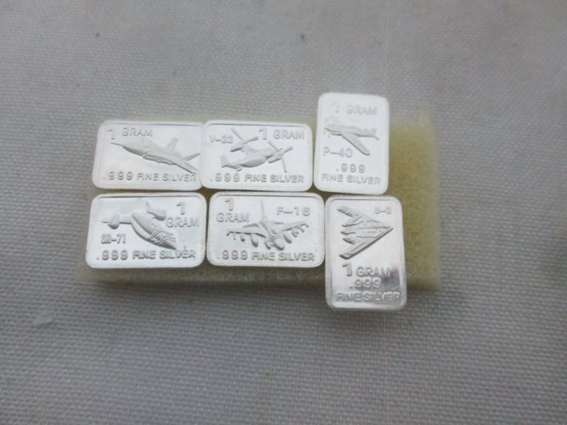 lot 11 image: 6 - 1 Gram Silver Bars