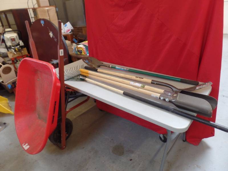 Wheelbarrow and Lawn and Garden Implements