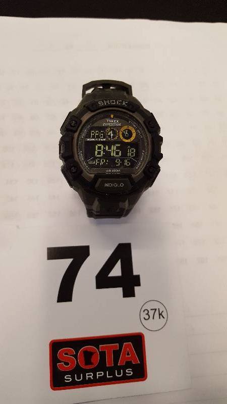 lot 74 image: Timex mens Expedition Global Shock Watch, Camo