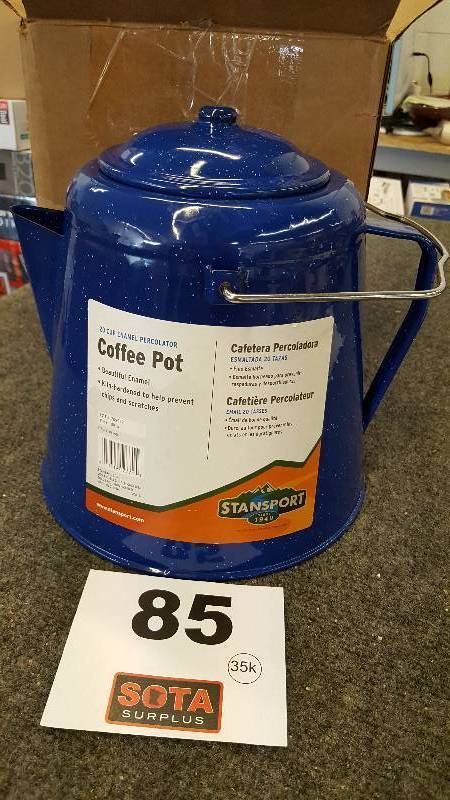 lot 85 image: Stansport Enamel Coffee Pot