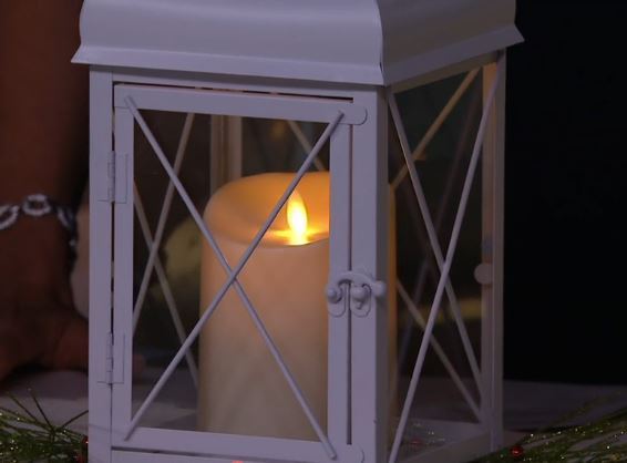 lot 128 image: Luminara 15 Churchill IndoorOutdoor Flameless Candle  wTimer- Cream
