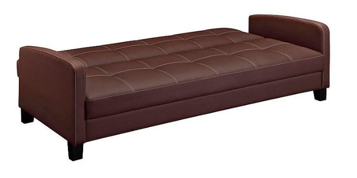 lot 20 image: DHP Delaney Leather-Look Sleeper Sofa - Brown