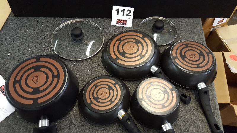 lot 147 image: alcove 7-Pc. Nonstick Forged Aluminum Cookware Sets