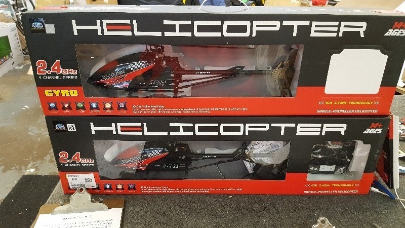 lot 158 image: TWO (2) CIS FX052 Remote-Controlled Single-Blade Helicopters
