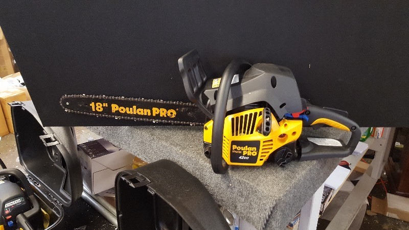 lot 157 image: Repair Opportunity - TWO (2) Poulan Pro 18 Gas Chainsaws with Case