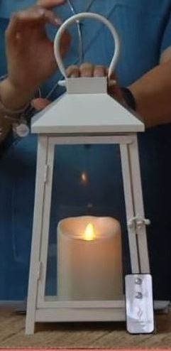 lot 3 image: Luminara 12 Heritage IndoorOutdoor Flameless Candle  wRemote - IVORY