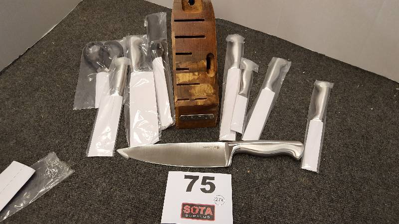 lot 75 image: Sabatier 10 Piece Cutlery Set Forged High Carbon Stainless Steel