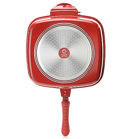 lot 102 image: Cooks Companion Ceramic Nonstick 5 qt UniVersa II Flip Pan w Basting Lid