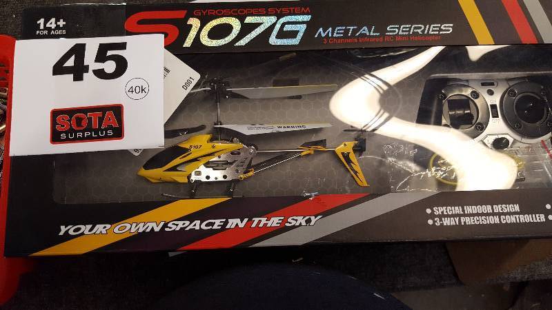 lot 45 image: LOT OF 2 - 3-Channel Remote-Controlled Helicopter