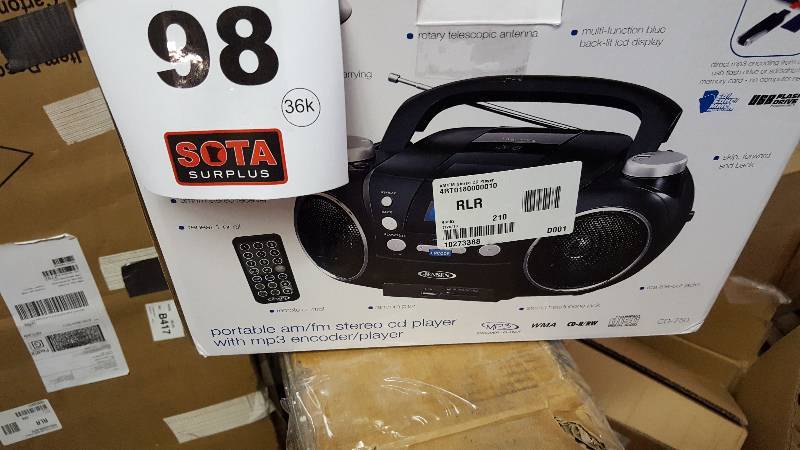 lot 98 image: Jensen Portable CD Player with MP3 Encoder