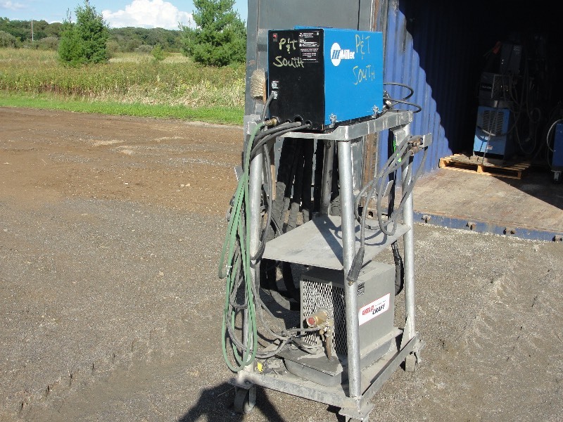 Miller Wire Feeder and water cooler on Aluminum Cart