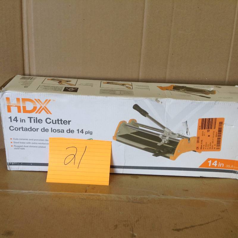 lot 21 image: HDX 14 in Tile Cutter Open Box