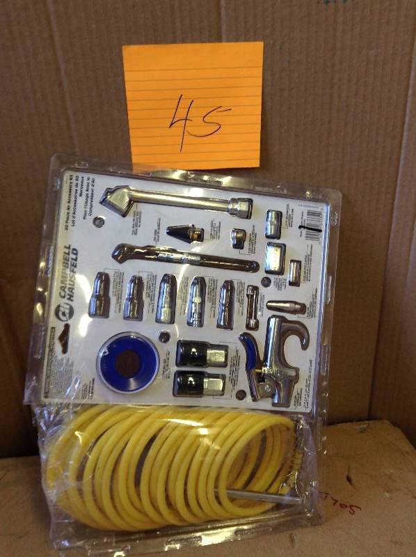 lot 45 image: Campbell Hausfeld Air accesory Kit open package never used