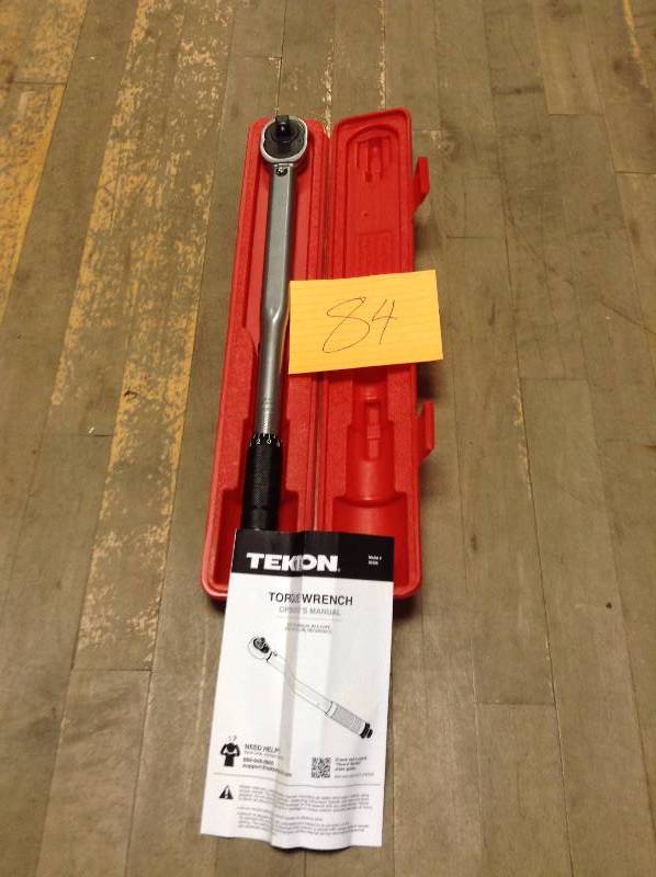lot 84 image: Tekton Model 24335 Torque Wrench open box in like new condition