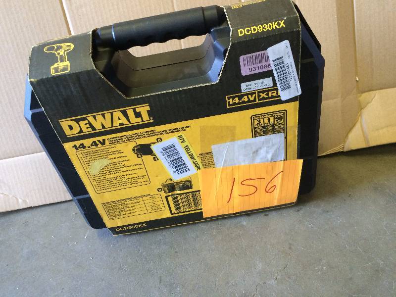 lot 156 image: Dewalt DCD930KX 14.4 Volt Hammer DrillDrillDriver open Box never used