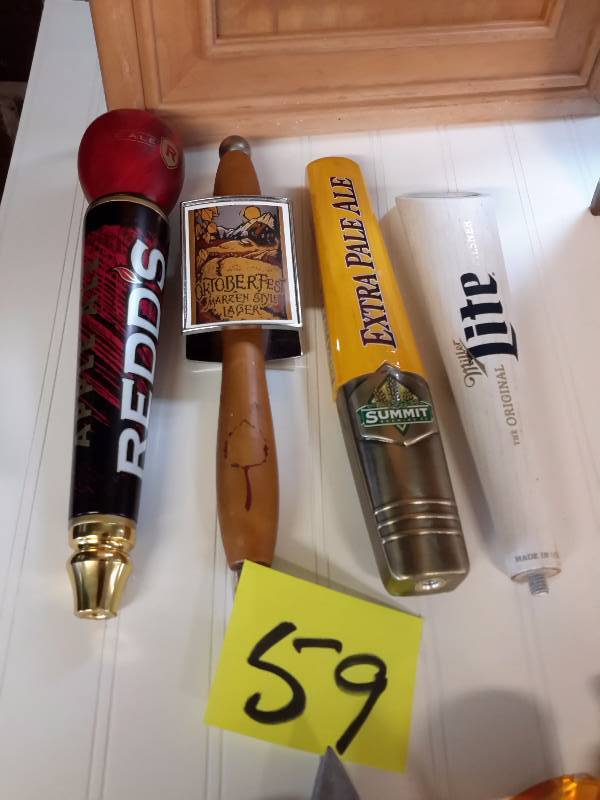 lot 59 image: 4 Beer Tapper handles as shown