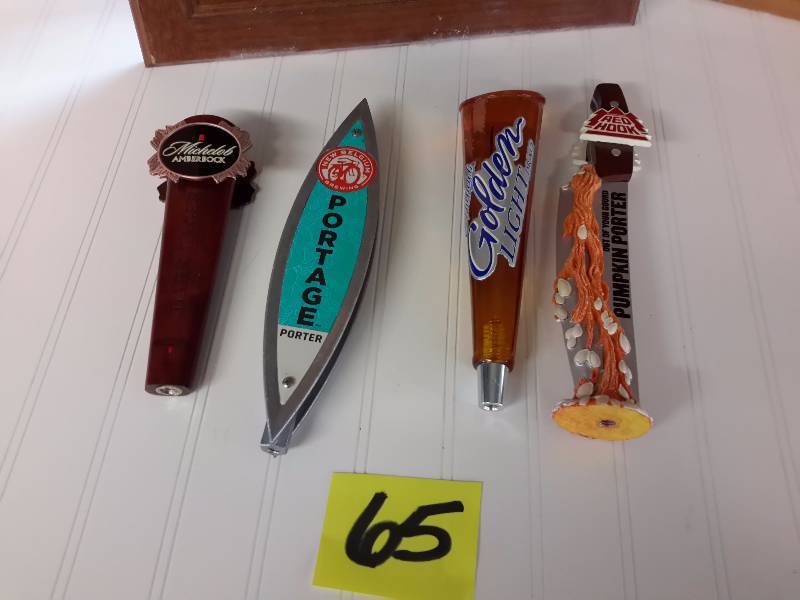 lot 65 image: 4 Beer Tapper handles as shown