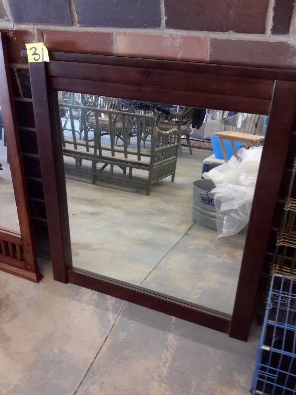 lot 31 image: Wood Framed Mirror..