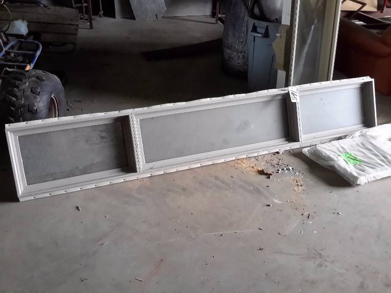 lot 165 image: Long Upright side window section and LONG Horizontal window, plus wood attic facia air vent