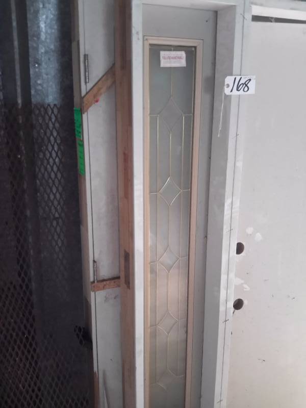 lot 168 image: NEW, Solid core door and frame with Side upright window