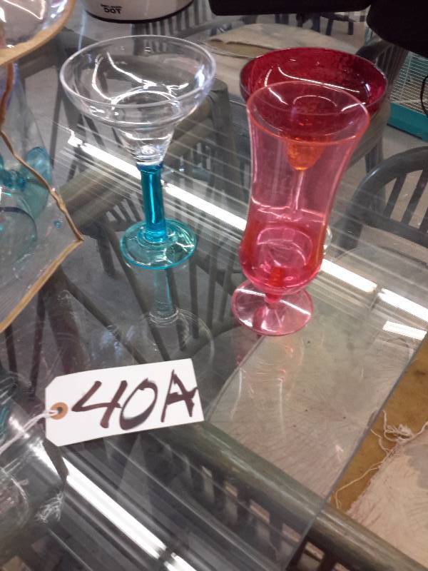 lot 40A image: Lot of Party themecolored Plastic cocktail glasses