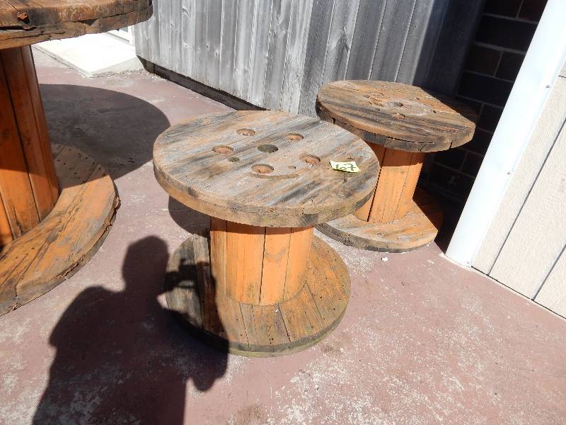 lot 67 image: 2, 30 in x 25in wood spools