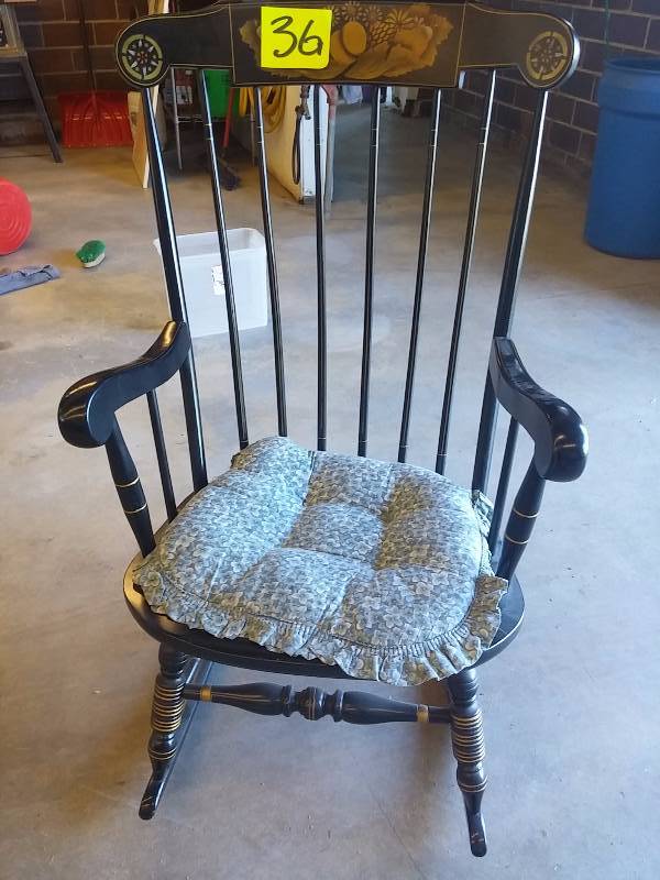 lot 36 image: Wood Rocking Chair.. Very solid