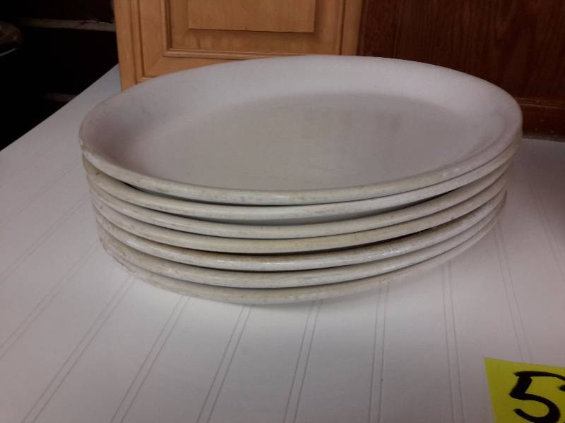 lot 52 image: 7, 15in BURDEN platters  11, 13in REGO platters.. Very heavy material.