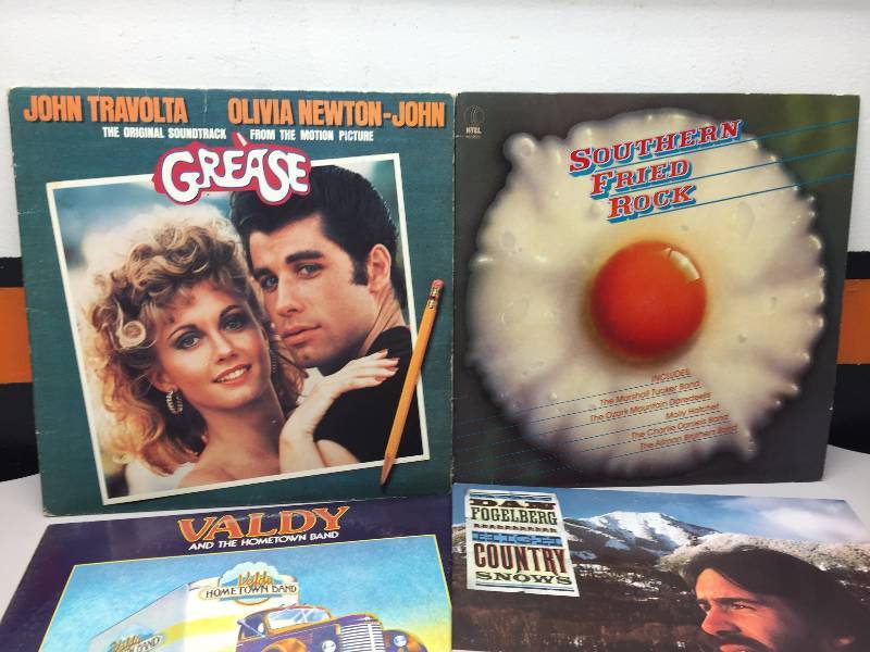 lot 12 image: GREASE SOUND TRACK, SOUTHERN FRIED ROCK, DON FOGELBERG  HIGH COUNTRY SNOWS